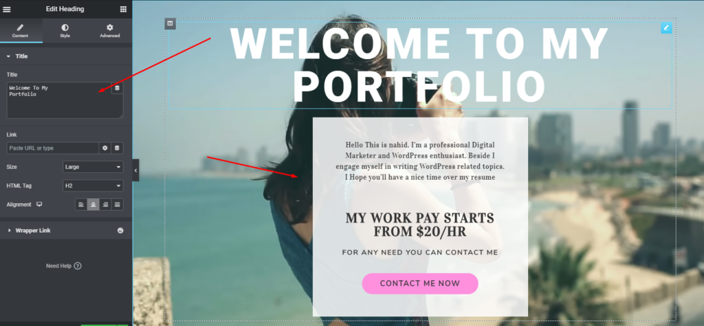 كيفية إنشاء موقع ويب Portfolio في WordPress باستخدام Elementor 8 Header part