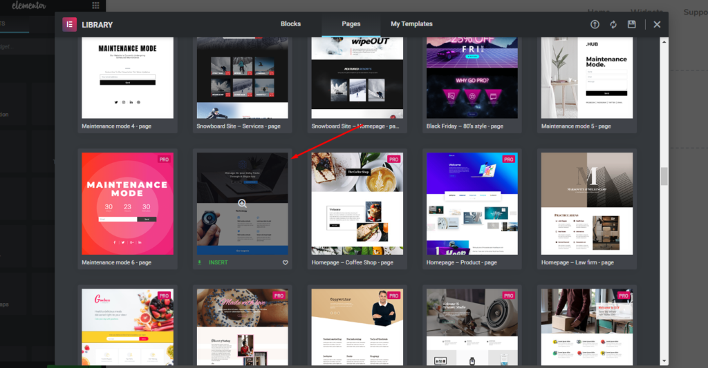كيفية إنشاء موقع ويب Portfolio في WordPress باستخدام Elementor 5 Choosing the template