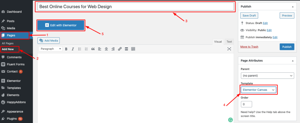 Come creare un sito Web di un corso online in WordPress utilizzando Elementor (Tutorial e guida alla pianificazione preliminare) 2 Design your course homepage with Elementor