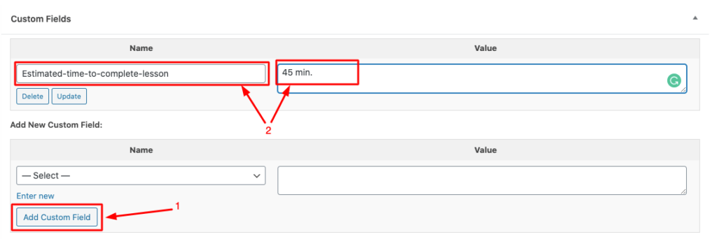 Come creare un sito Web di un corso online in WordPress utilizzando Elementor (Tutorial e guida alla pianificazione preliminare) 16 custom fields 2