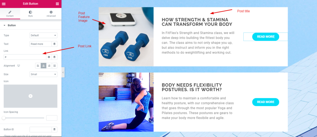 Jak zbudować witrynę sportową w WordPress za pomocą Elementora 18 edit feature blog section