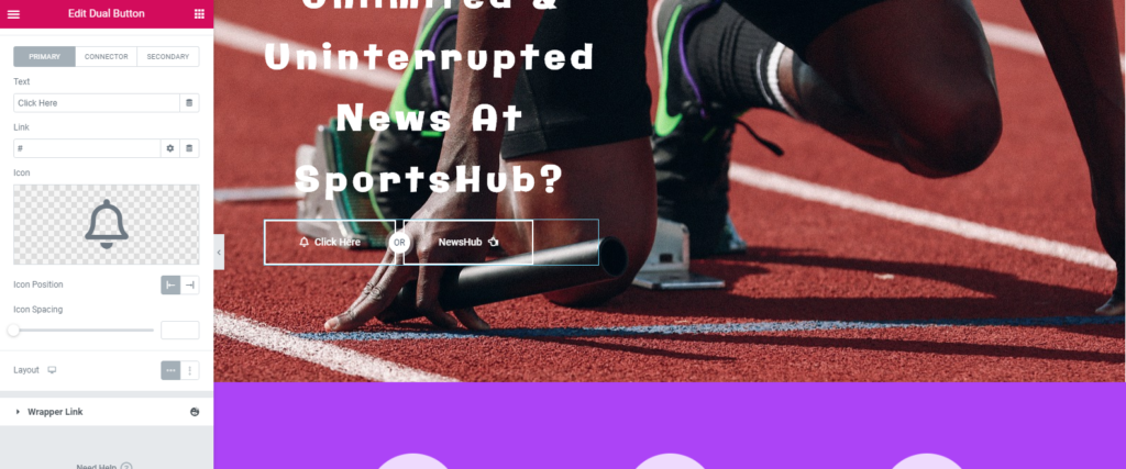 Jak zbudować witrynę sportową w WordPressie za pomocą Elementora 12 header of your sports website