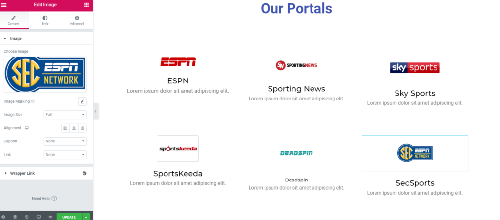 Jak zbudować witrynę sportową w WordPressie za pomocą Elementora 16 our portals in sports website