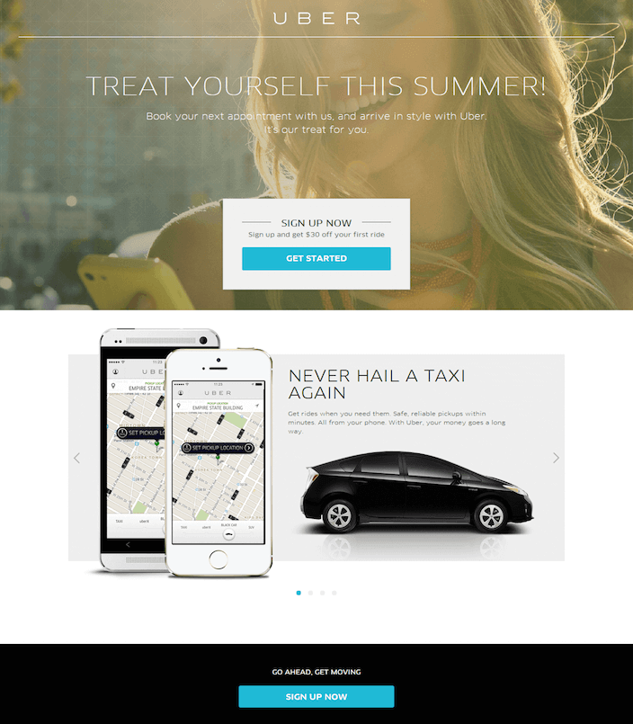 Práticas recomendadas da página de destino para aumentar suas vendas 21 uber-landing-page