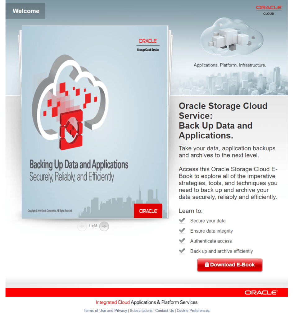 Práticas recomendadas da página de destino para aumentar suas vendas 20 Oracle-landing-page