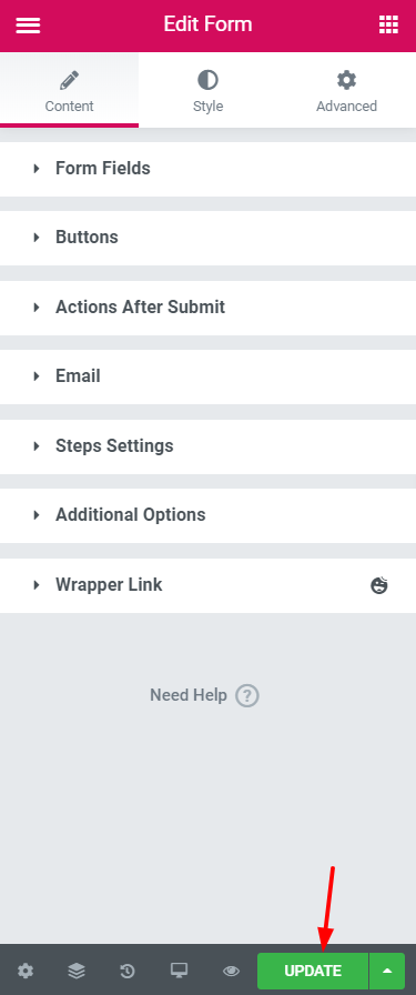 创建 Elementor 联系表的终极指南 10 Step 8: Publishing the Elementor Contact Form