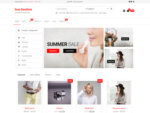 Top 10 darmowych motywów WordPress dla biznesu 7 Envo Storefront best free theme for WooCommerce business