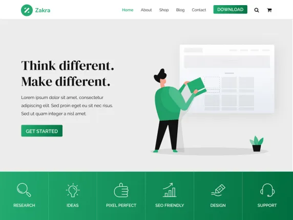 10 najlepszych darmowych motywów WordPress dla biznesu 6 Zakra WordPress theme