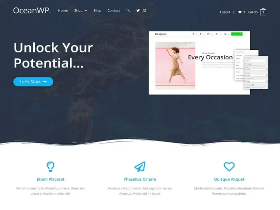 Top 10 darmowych motywów WordPress dla biznesu 2 OceanWP business WordPress themes