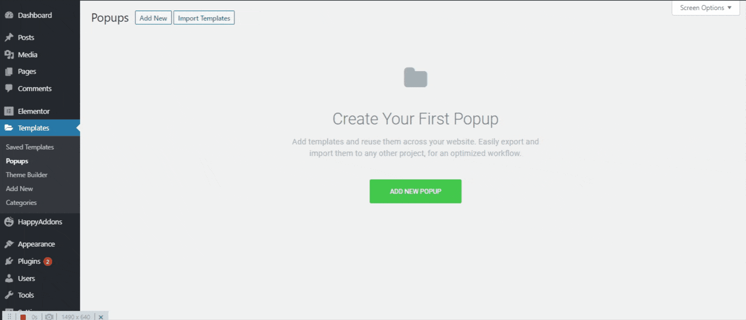 4를 변환하는 Elementor로 매력적인 팝업을 만드는 방법 Create Pop Up Template