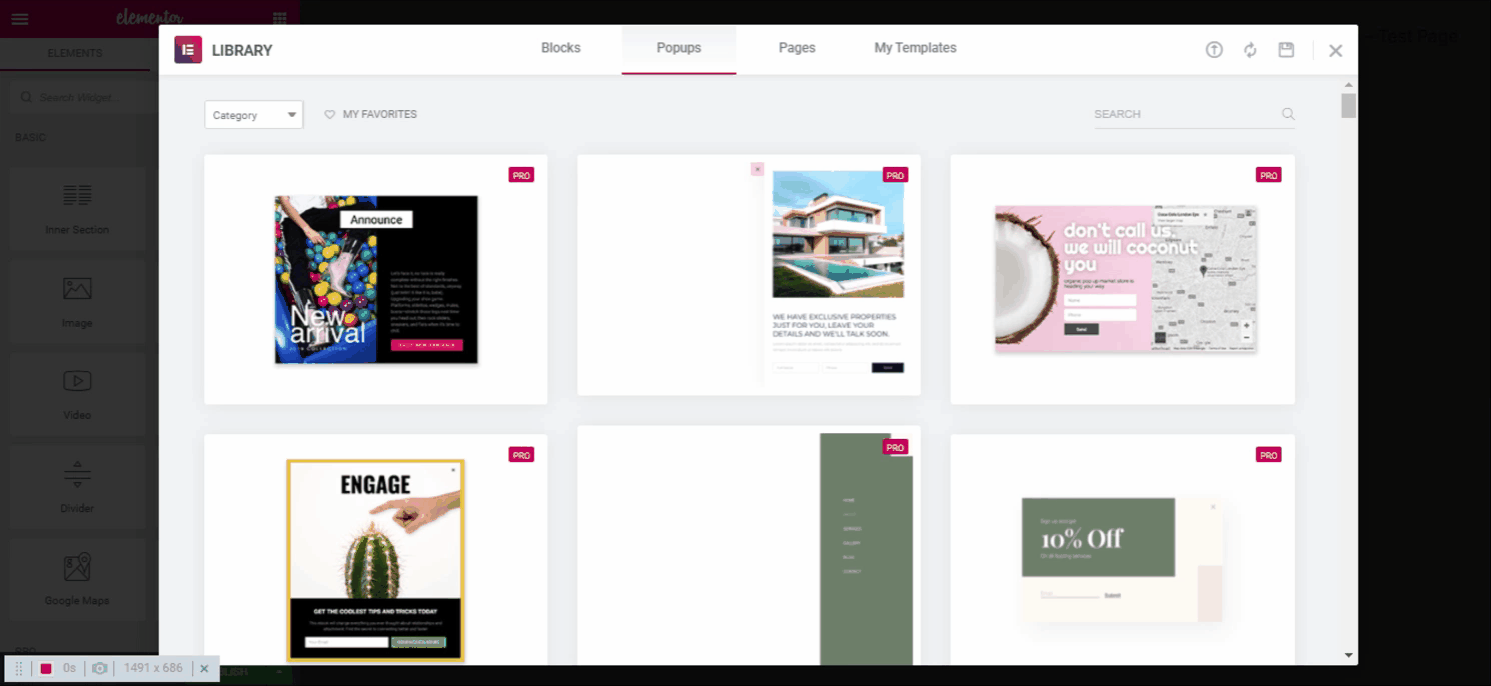 16을 변환하는 Elementor로 매력적인 팝업을 만드는 방법 Elementor Template Library