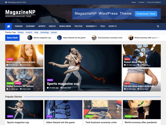 أفضل 10 سمات مجانية لـ Elementor: تخصيص موقع الويب الخاص بك بسهولة بالغة 12 Magazine NP- best free themes for Elementor
