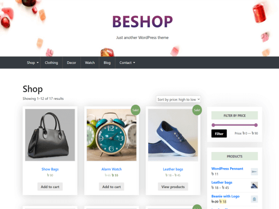 أفضل 10 سمات مجانية لـ Elementor: تخصيص موقع الويب الخاص بك بسهولة بالغة 10 BeShop- Just Another WordPress Theme