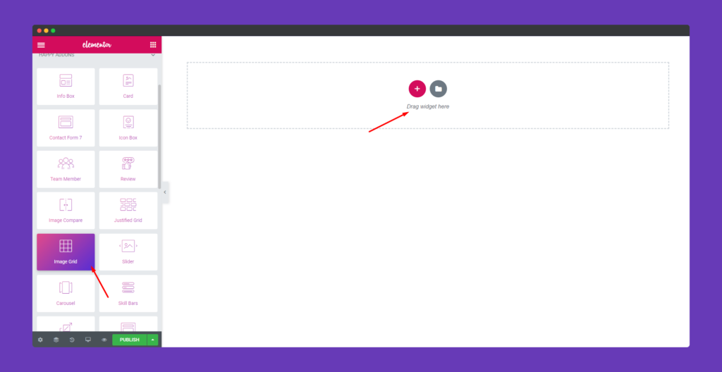使用 Elementor 11 的簡單而強大的插件創建您的下一個 WordPress 網站 drag your widget and drop in the canvas