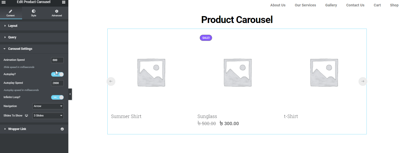 Mendesain Situs Web eCommerce Menggunakan Widget WooCommerce HappyAddons 1 Post Carousel Settings