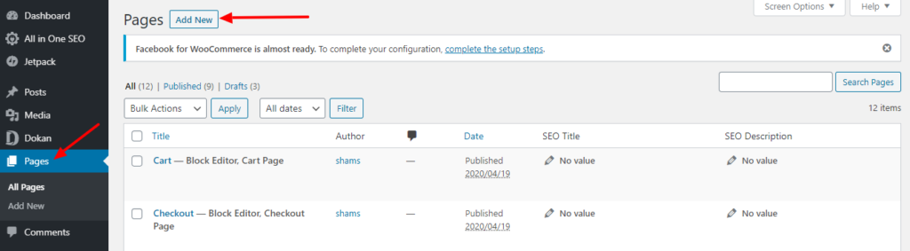 Come progettare il tuo sito WordPress usando Happy Particle 5 Create a New Page