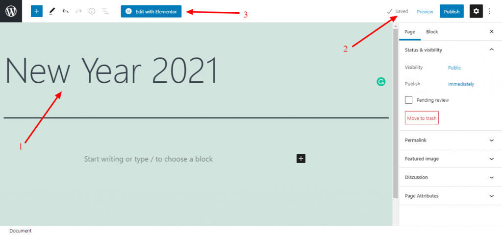 Come progettare il tuo sito WordPress usando Happy Particle 6 Create a New Page