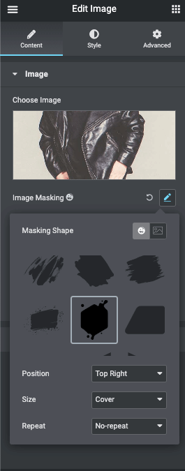Przewodnik - jak zastosować maskowanie obrazu w Elementorze 6 happy image masking