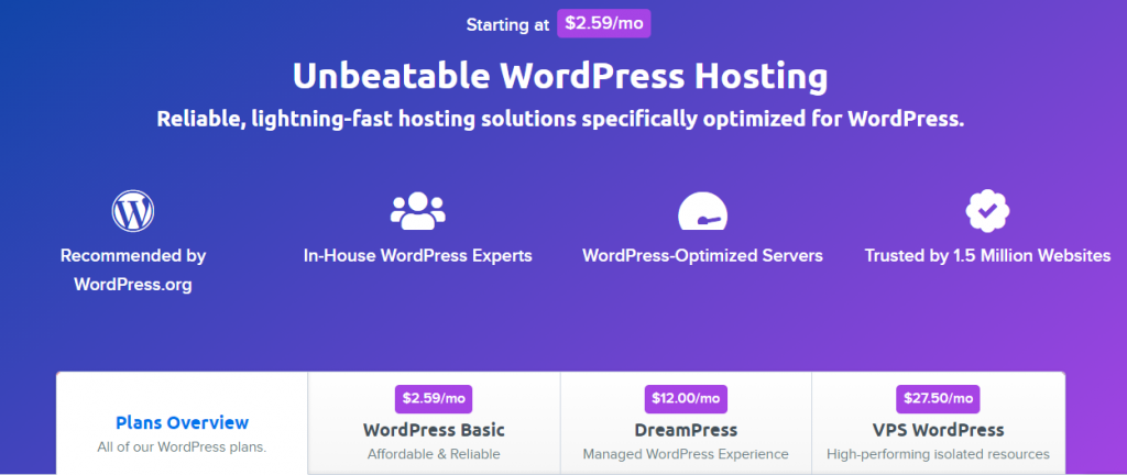 Alojamiento de WordPress compartido vs administrado: ¿cuál es el adecuado para usted? 12 Dreamhost Hosting Plan