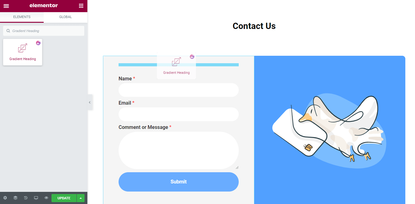 Cara Mempersonalisasi Desain Formulir Anda di Elementor Menggunakan Widget Formulir Bahagia GRATIS! 9 Add Happy Gradient Heading