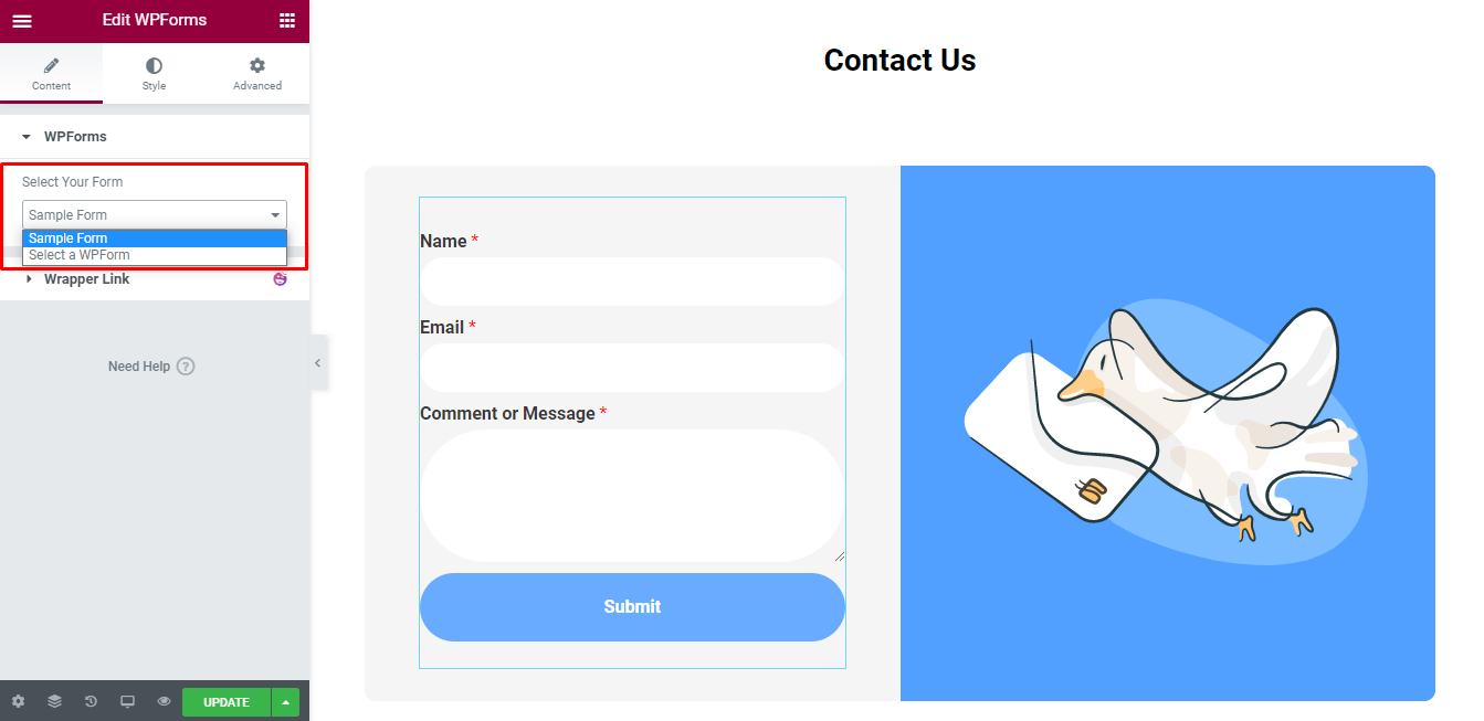 Cara Mempersonalisasi Desain Formulir Anda di Elementor Menggunakan Widget Formulir Bahagia GRATIS! 8 SElect the created form