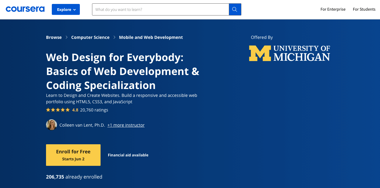 10 Kursus Desain Web Online Terbaik di 2022 1 Coursera-web-development-course