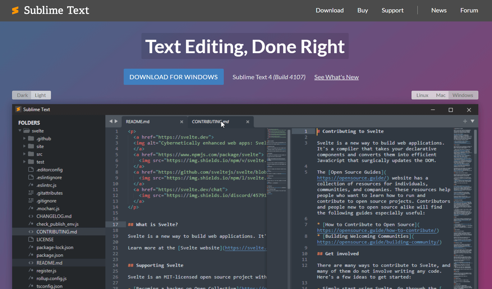 Die 7 besten Webentwicklungstools für 2022 2 SublimeText-Web development tool for beginners