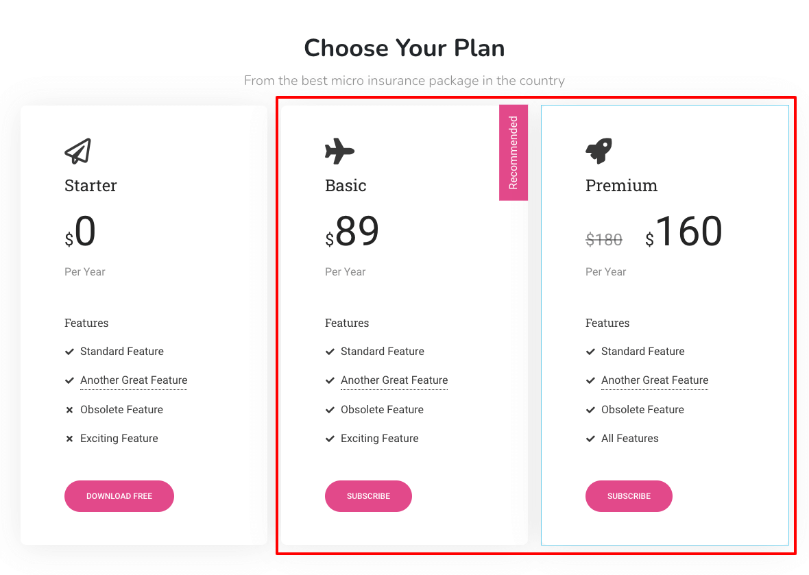 Cree una tabla de precios en su sitio web de Elementor usando Happy Addons 11 Add other pricing plan