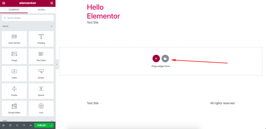 مراجعة صادقة لموضوع Elementor Hello: إيجابيات ، التسعير ، اختبار السرعة ، البرنامج التعليمي والمزيد 15 Accesing Elementor Template Library