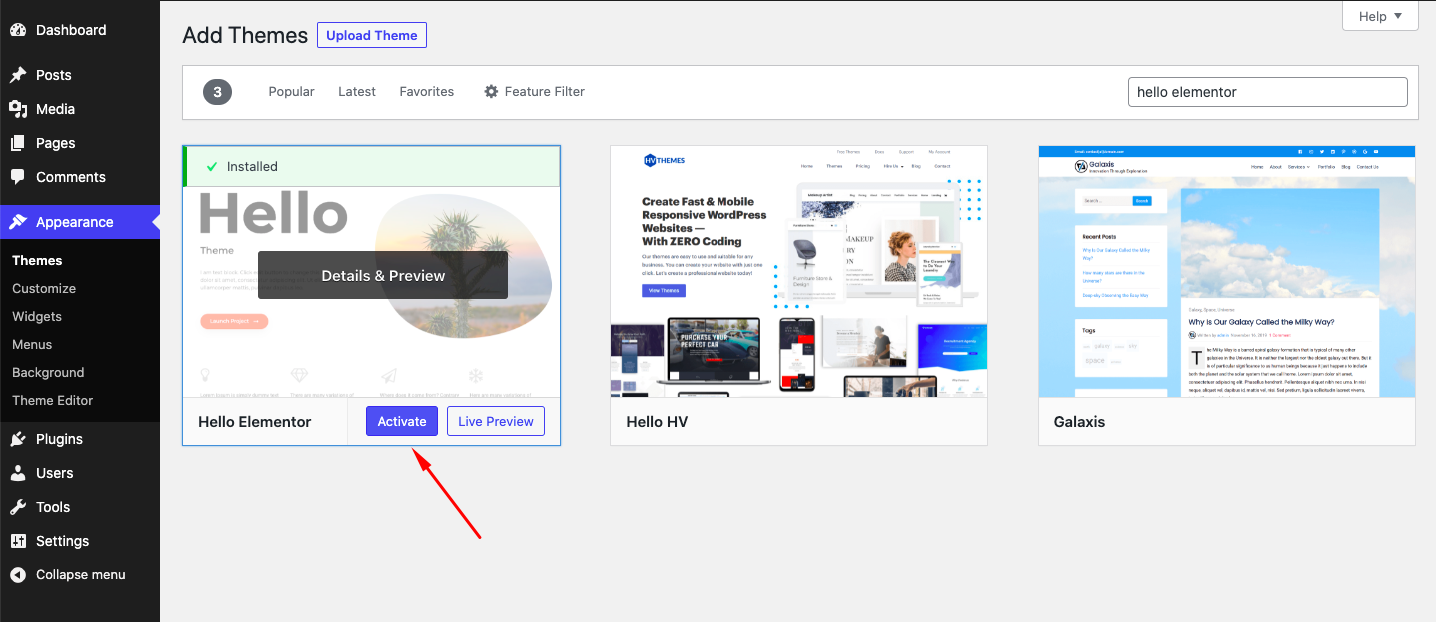 مراجعة صادقة لموضوع Elementor Hello: إيجابيات ، التسعير ، اختبار السرعة ، البرنامج التعليمي والمزيد 12 Activate WordPress Theme