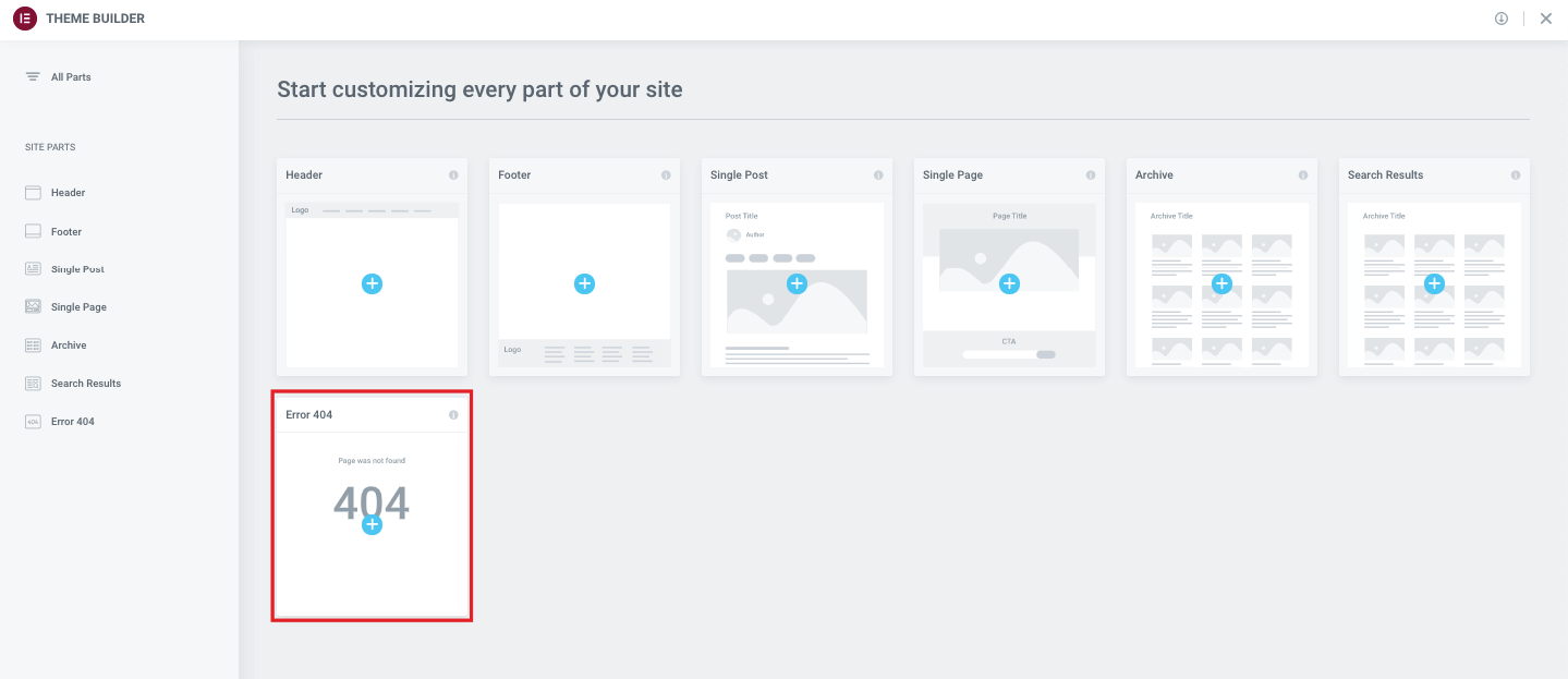 Elementor 4를 사용하여 WordPress 사이트에 대한 사용자 지정 404 페이지를 만드는 방법 Accessing Elementor 404 Blocks