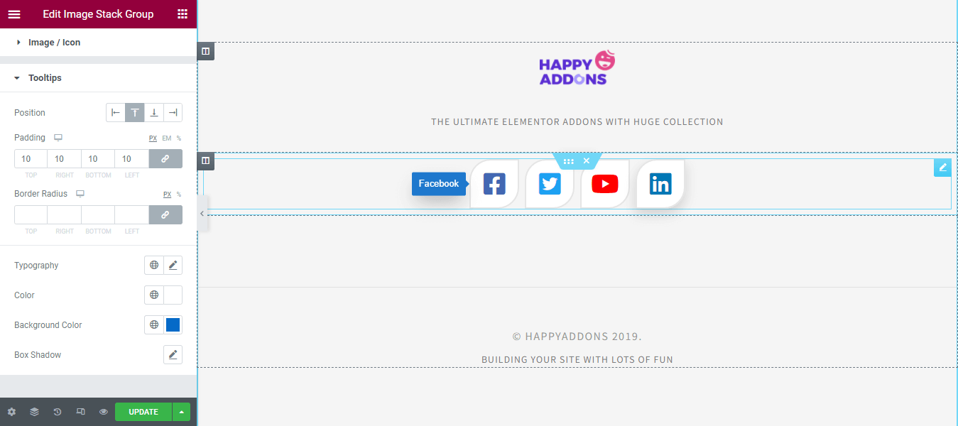 Buat Grup Tumpukan Gambar Di Situs Web Elementor Anda Menggunakan Happy Addons 10 Style Tooltip