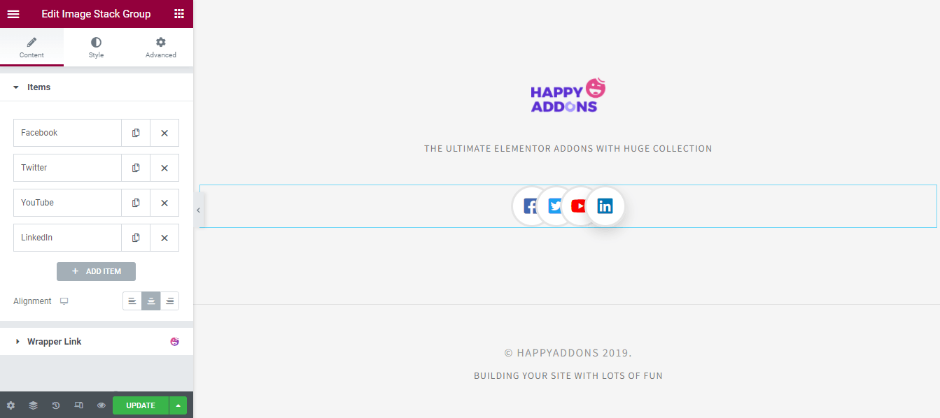 Buat Grup Tumpukan Gambar Di Situs Web Elementor Anda Menggunakan Happy Addons 8 Complete Adding Items