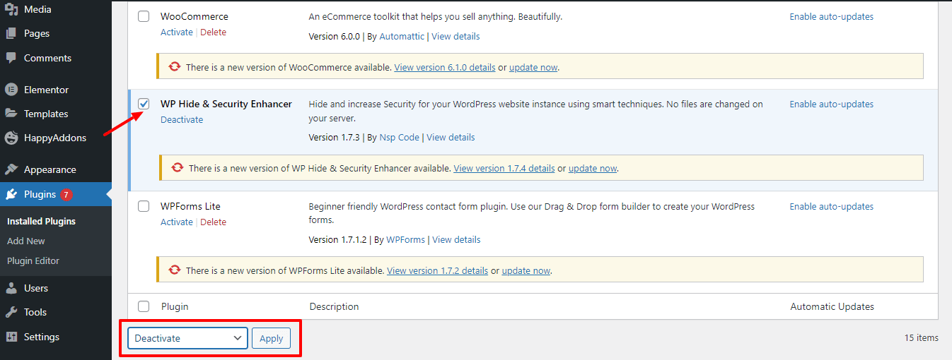 Comment résoudre le problème de chargement de l'éditeur Elementor sur votre site Web 3 Check Other Plugin Conflicts