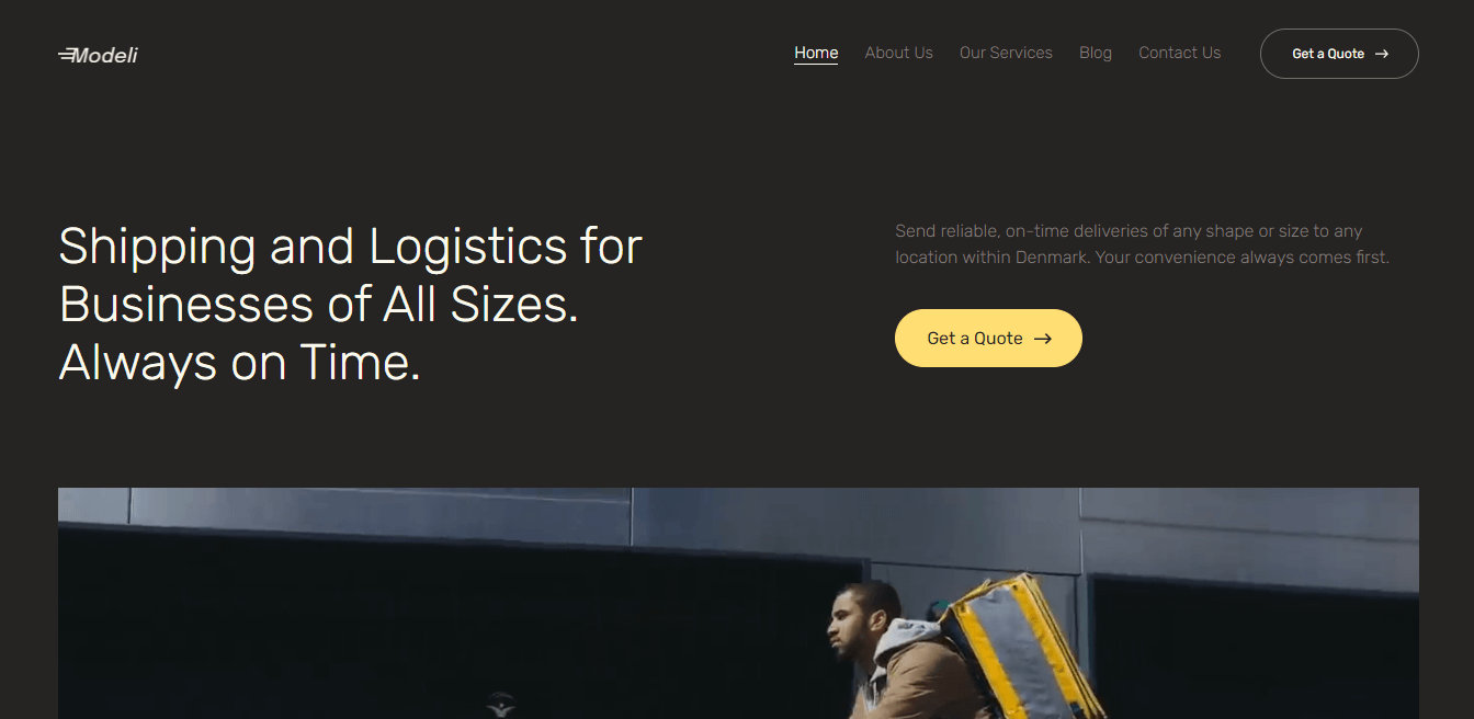 Die besten Elementor-Landingpage-Vorlagen, die Sie 2022 verwenden sollten 1 Delivery Company (Business & Services Landing Page Templates)