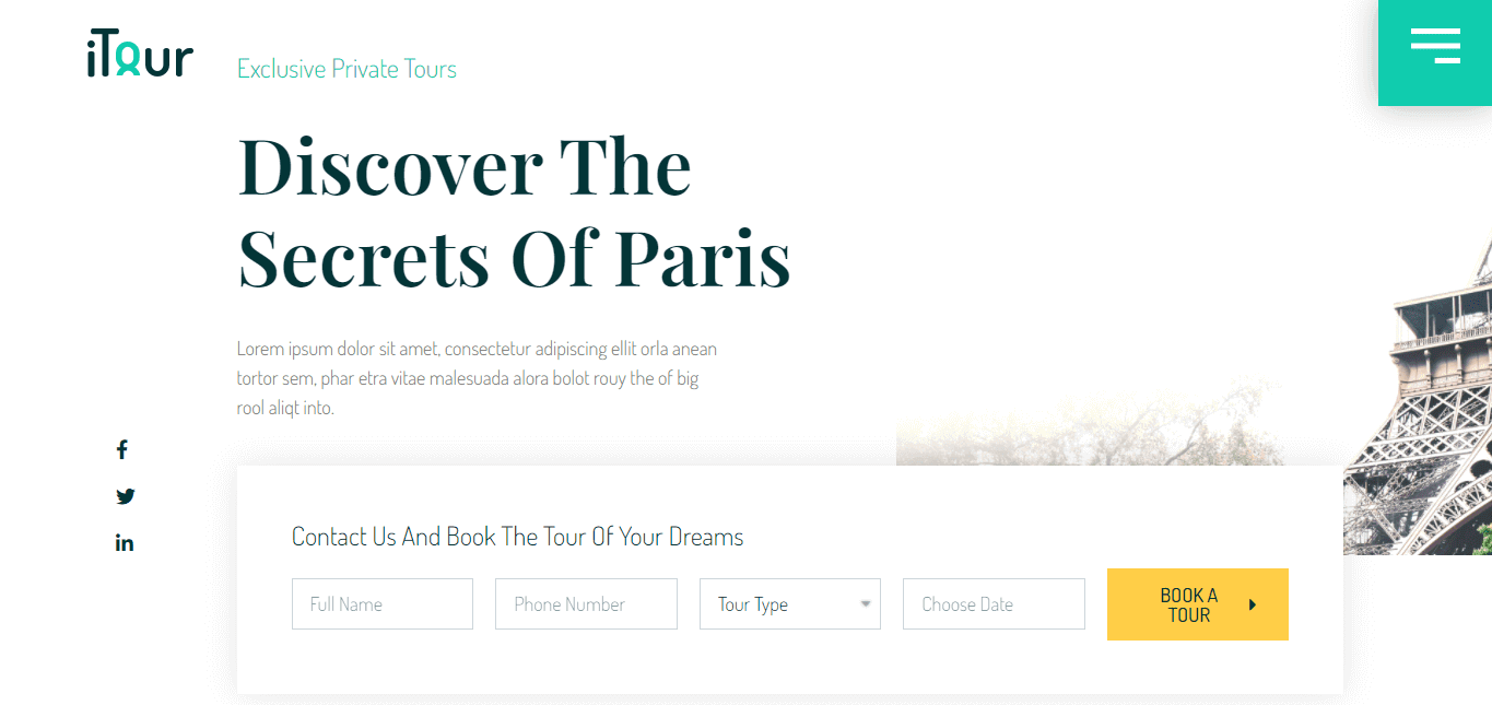Die besten Elementor-Landingpage-Vorlagen, die Sie 2022 verwenden sollten 6 Private Tours (Travel & Tourism Landing Page Templates)