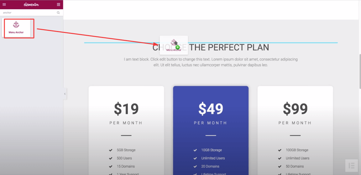 Jak dodać link do kotwicy w Elementorze (przewodnik krok po kroku) 4 Add Menu Anchor Widget