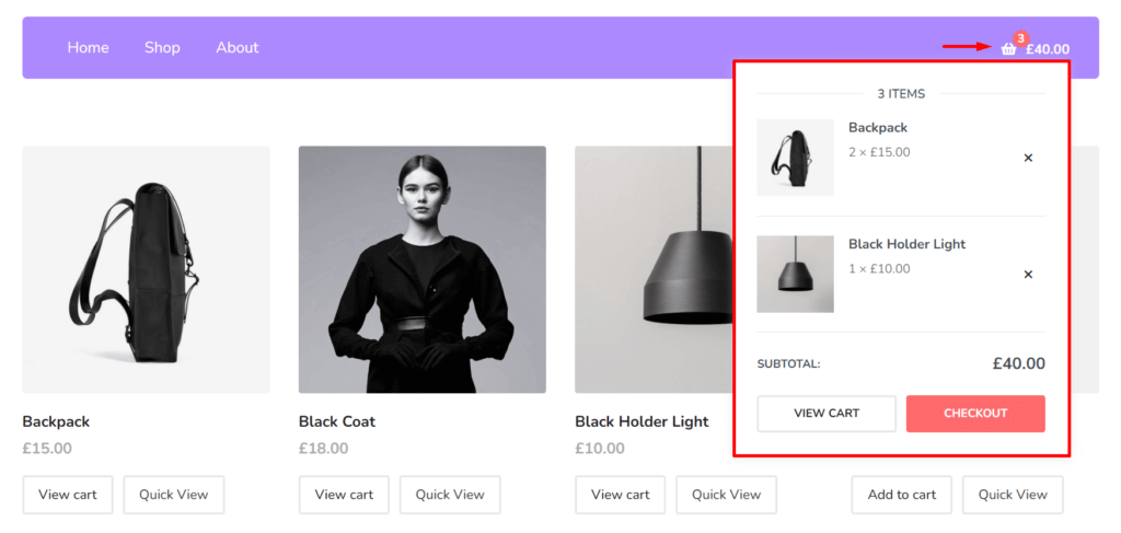 Jak edytować stronę koszyka WooCommerce za pomocą Elementora 22 Mini Cart Demo