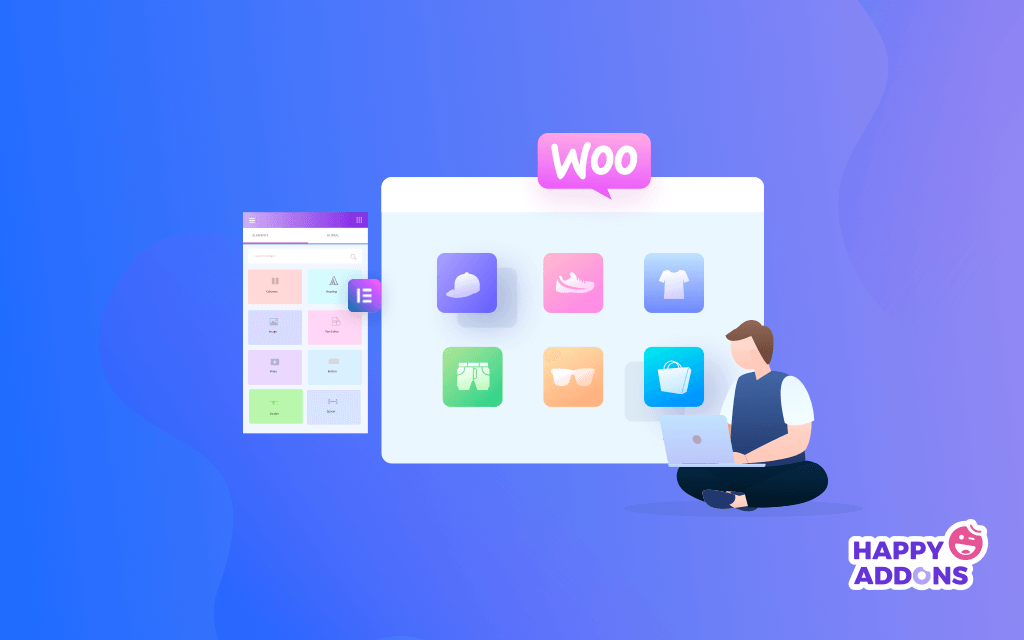 Jak edytować stronę koszyka WooCommerce za pomocą Elementora 1 Building eCommerce site using HappyAddons (Product Carousel widget, Product Category Grid widget, Product Category Carousel widget