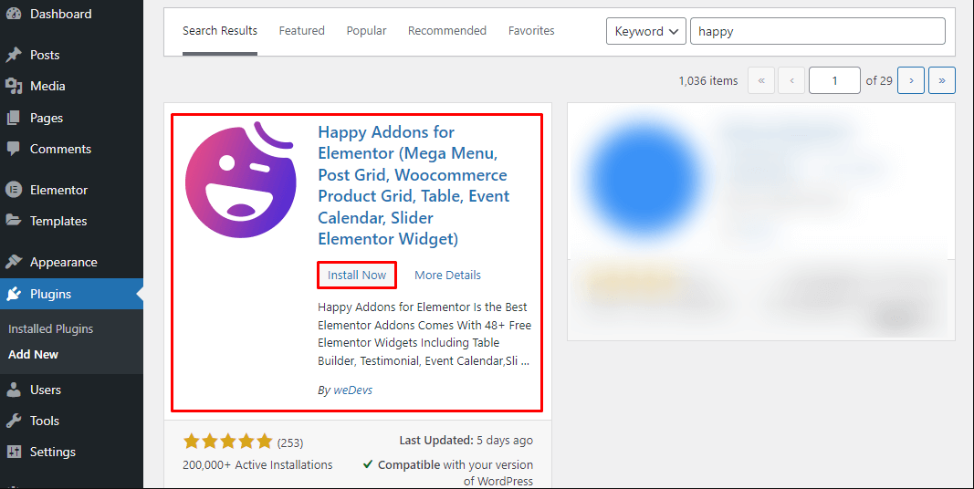 WordPressでページを複製する方法-Elementor13を使用する場合と使用しない場合 Install Happy Addons