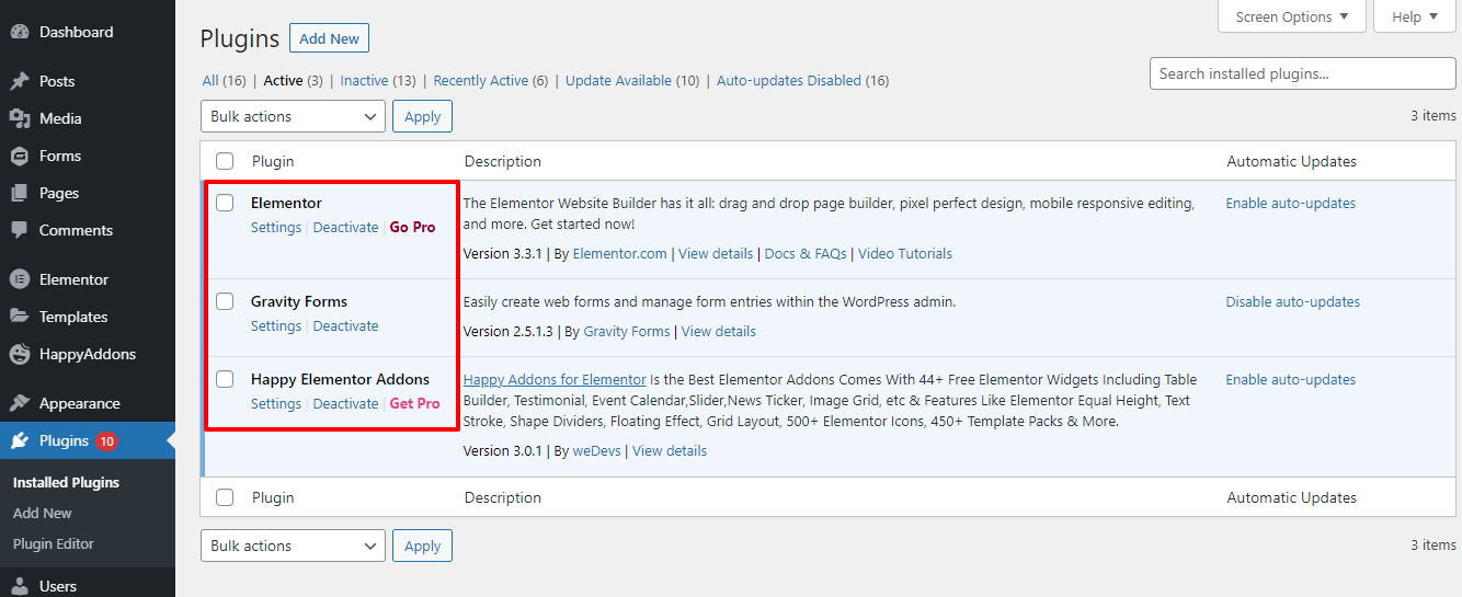 Elementor 웹 사이트 1에 중력 양식을 추가하는 방법 Install & Activate Required Plugins