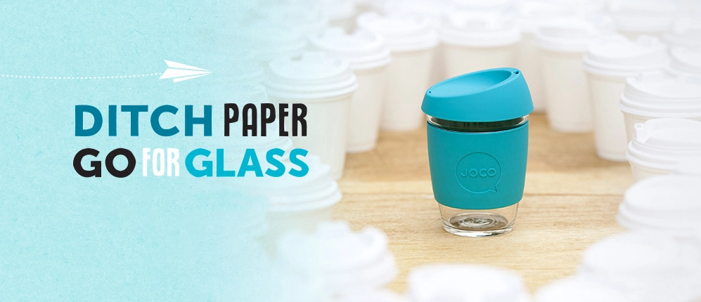 JOCO Cups 敦促您放棄紙和泡沫塑料咖啡杯,轉而使用可重複使用的可持續玻璃。