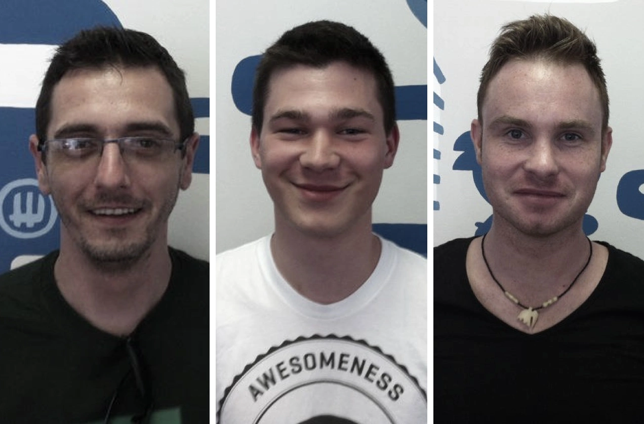 De izquierda a derecha: Stuart, Daniel y Sven.