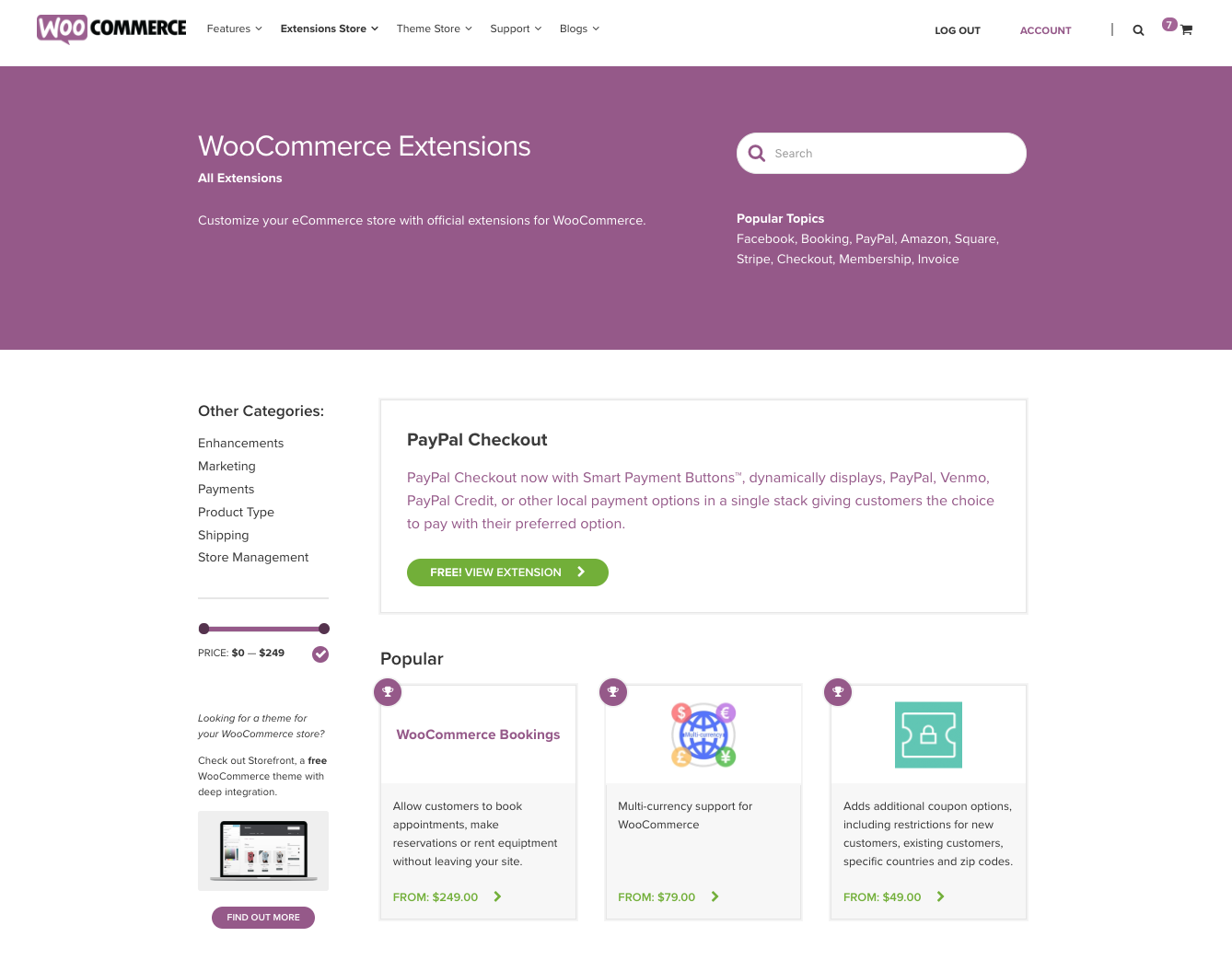 ไลบรารีส่วนขยายของ WooCommerce ให้การทำงานที่ไม่จำกัด