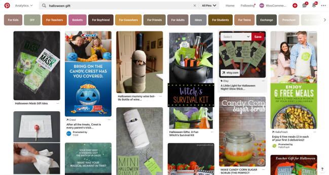 Pinterestのハロウィーンの贈り物