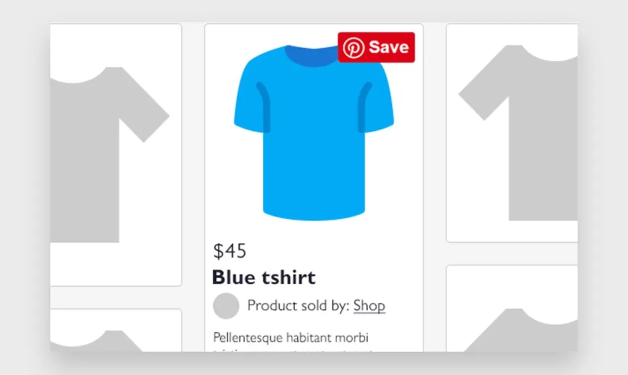 Produto adicionado a um feed do Pinterest