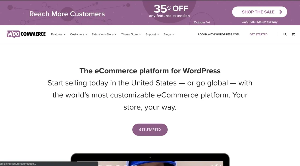 banner de venta en los sitios web de WooCommerce