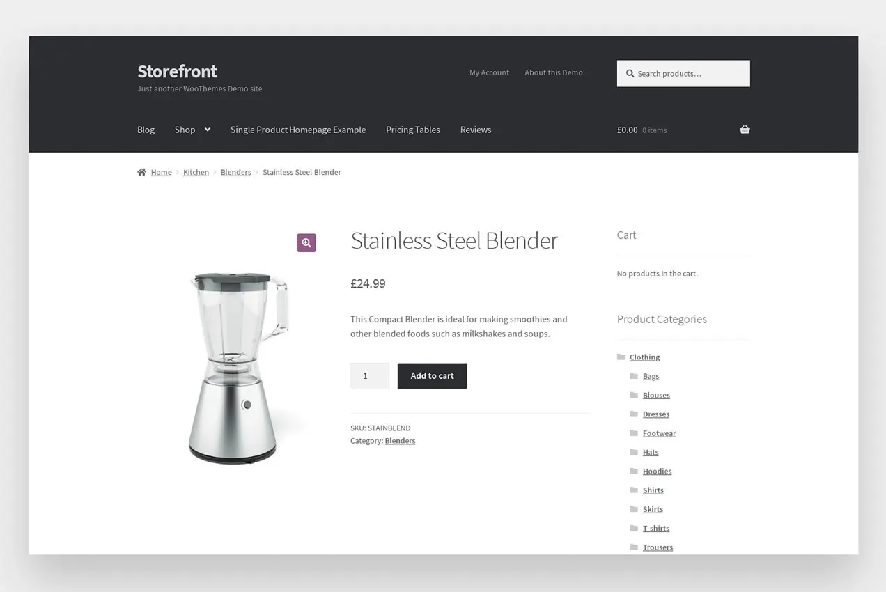 Tema vitrinei pentru WooCommerce