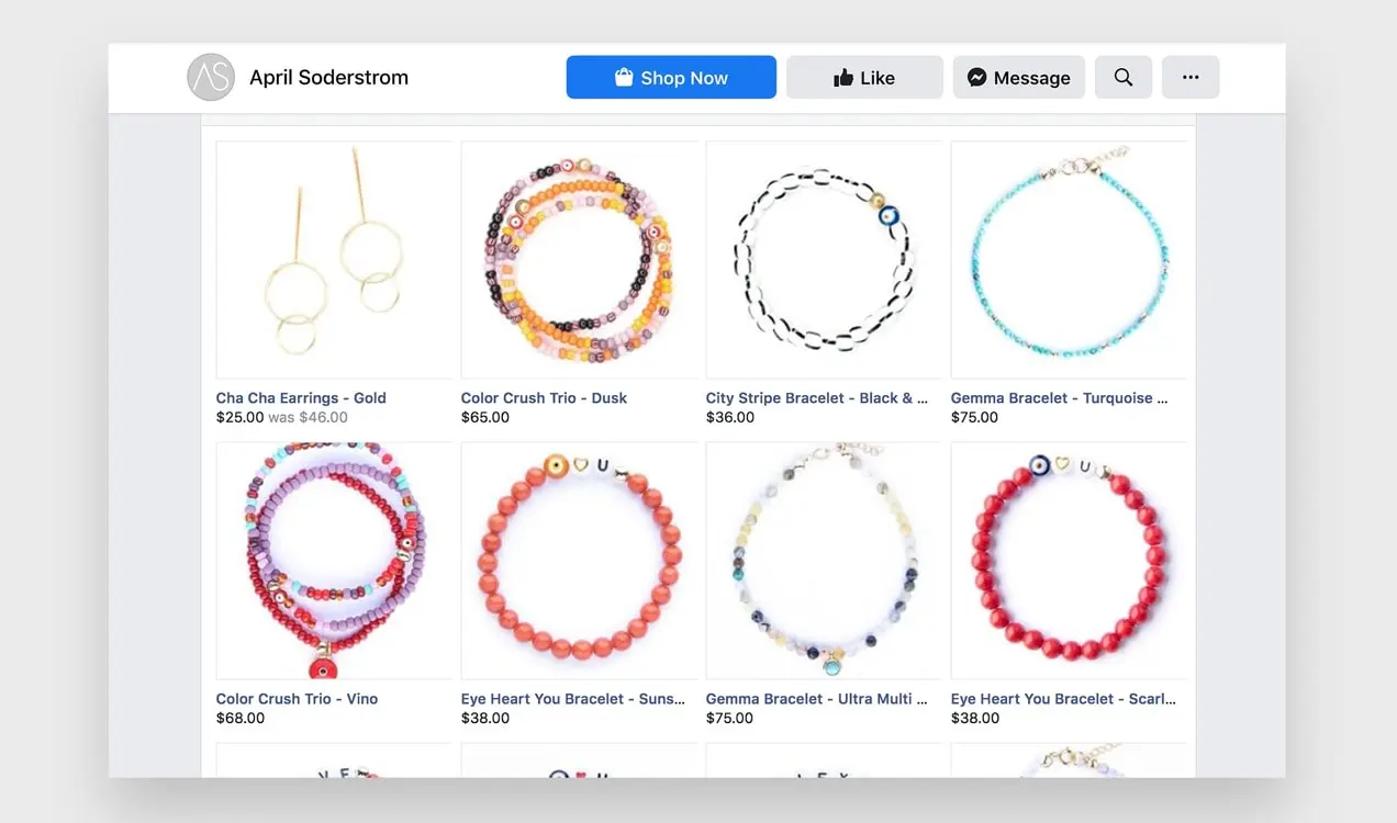 قوائم المنتجات على حساب Facebook الخاص بشهر أبريل Soderstrom
