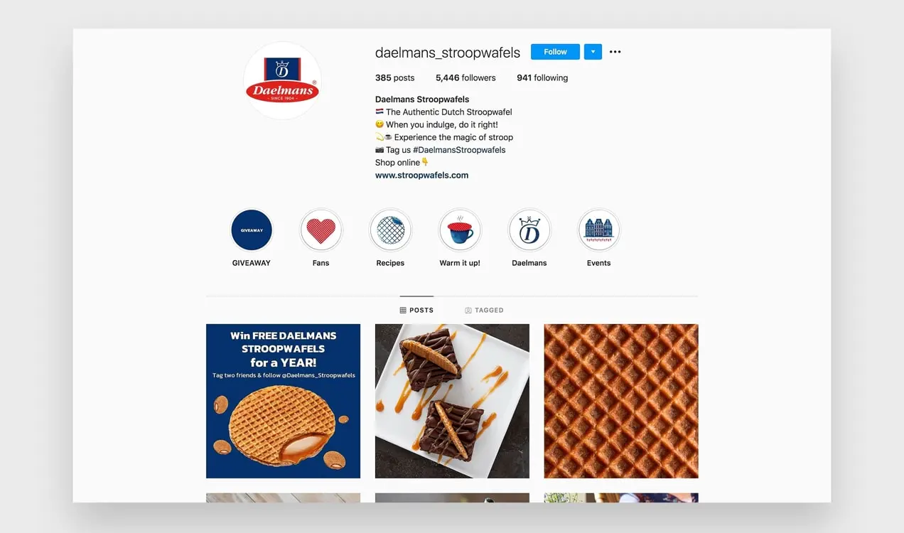 foto dell'instagram Stroopwafels di Daelman
